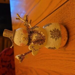 Glittery Christmas snowman ornament (ceramic)